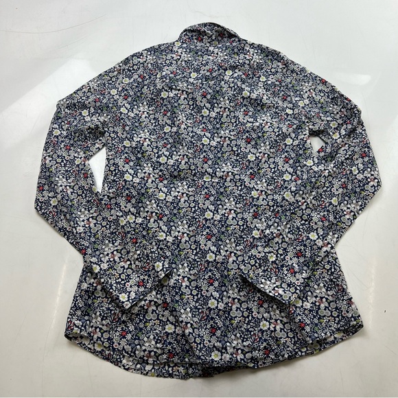 J.Crew women’s blue floral button down shirt 0 L54-2 - Picture 3 of 5